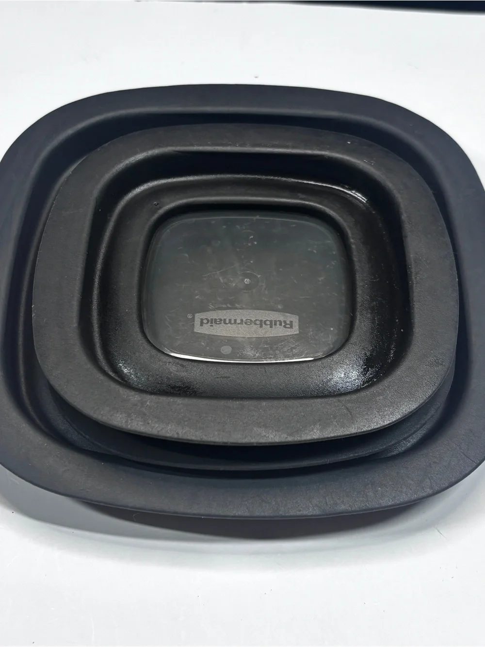3 Rubbermaid Premier Container Replacement Lids ONLY Window Slate Gray